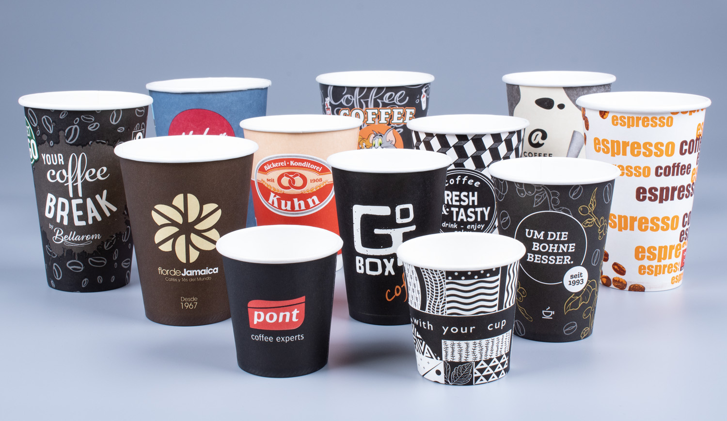 Paper cups with individual custom print MoraCup